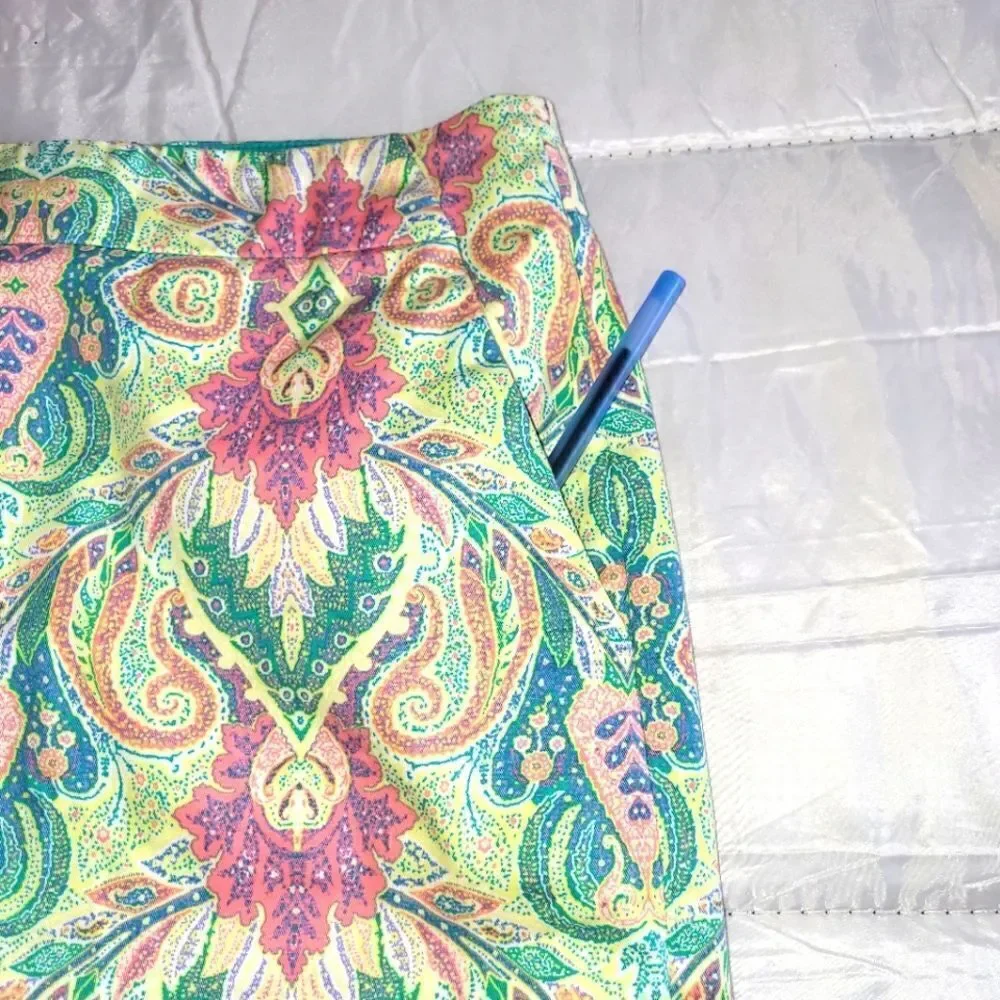 ‎Ann Taylor Madison Skirt Multicolored Paisley Print Size 00P - Picture 2 of 7